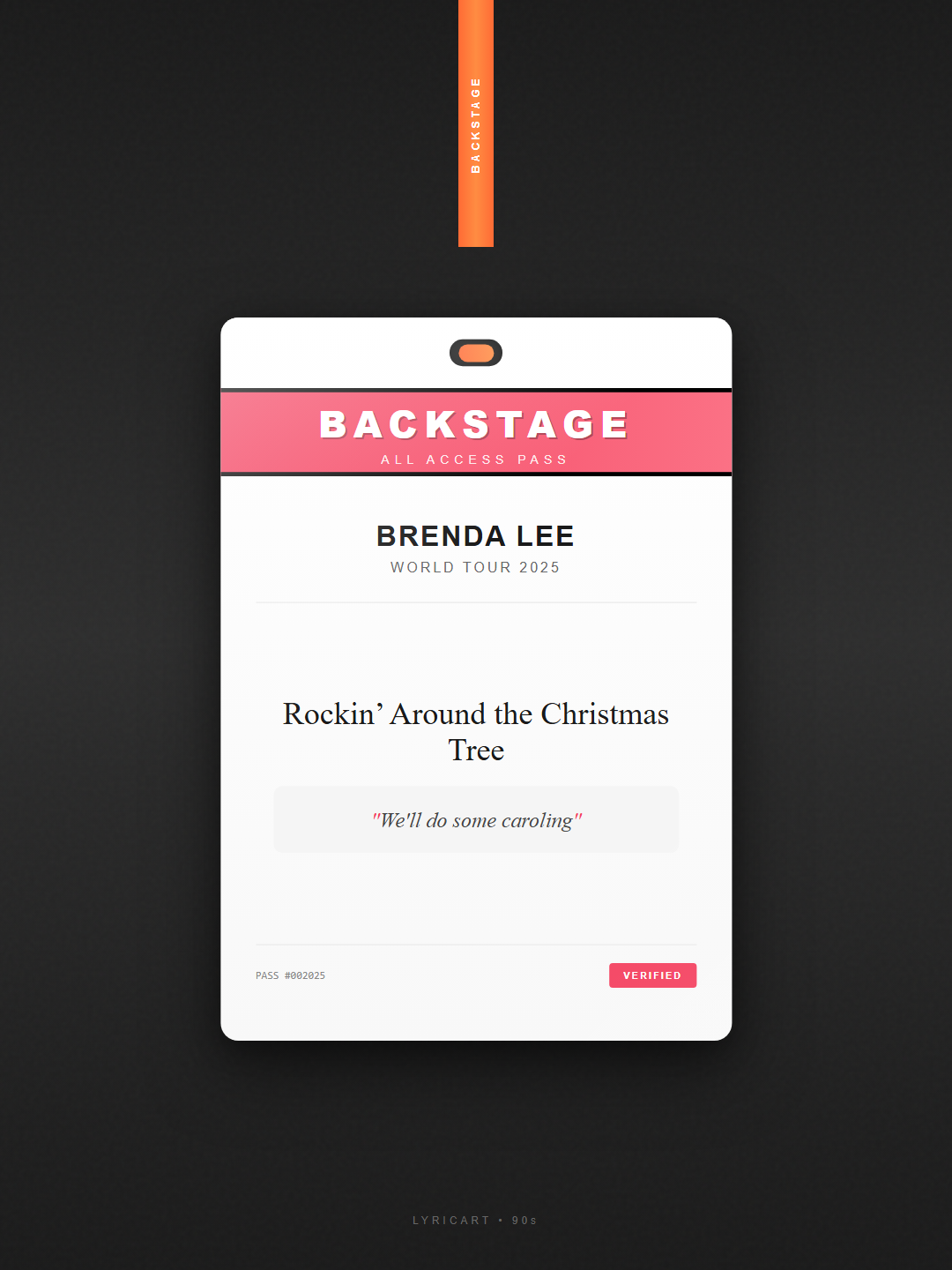 Rockin’ Around the Christmas Tree Brenda Lee Lyrics - Rockin' around the Christmas tree - Backstage Pass