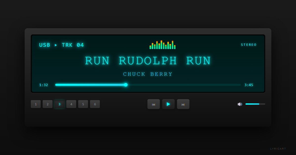 Run Rudolph Run Chuck Berry Lyrics - you know you're the mastermind - Car Stereo