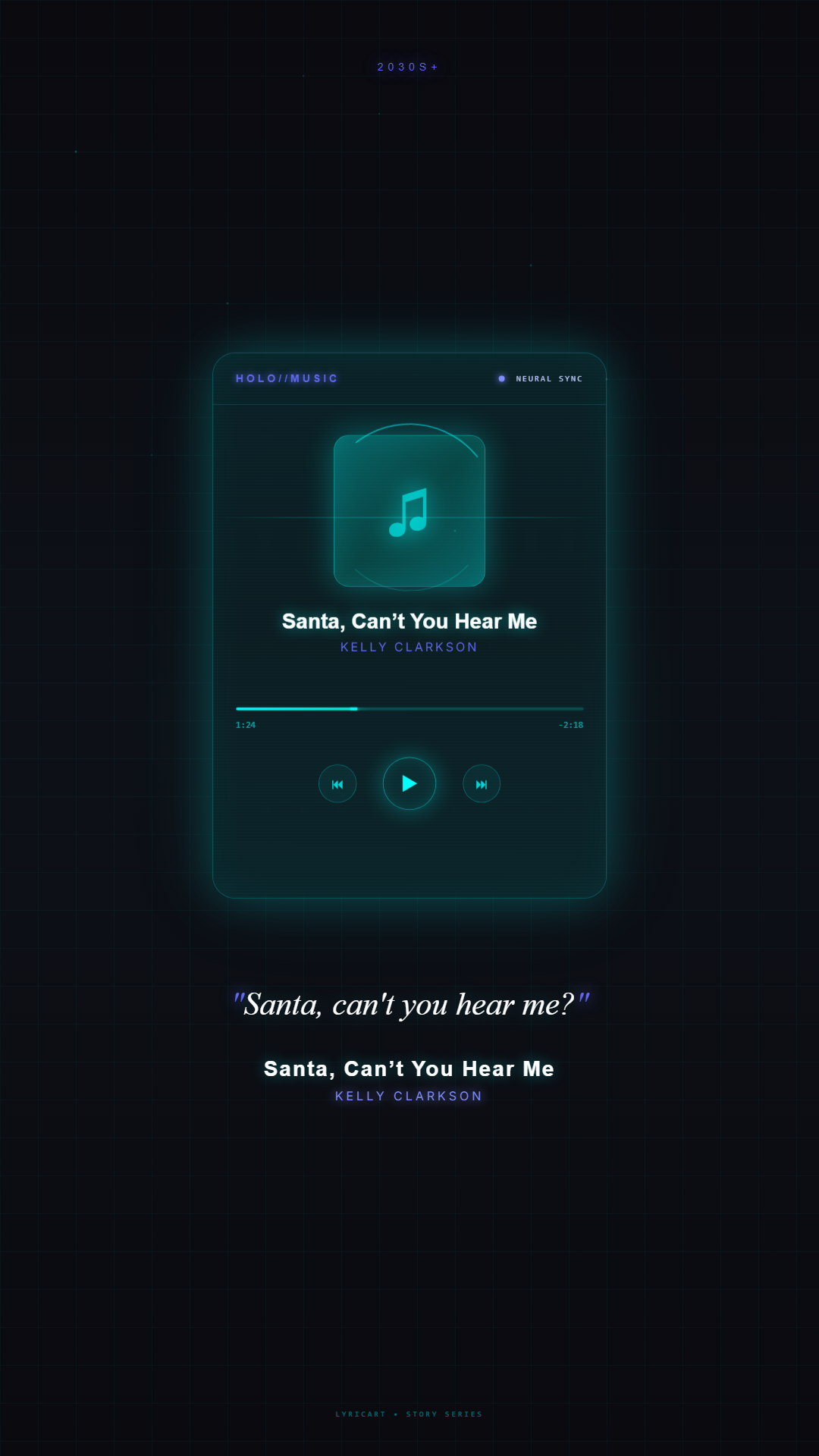 Santa, Can’t You Hear Me Kelly Clarkson Lyrics - Keep the snow and sleigh rides - Holographic