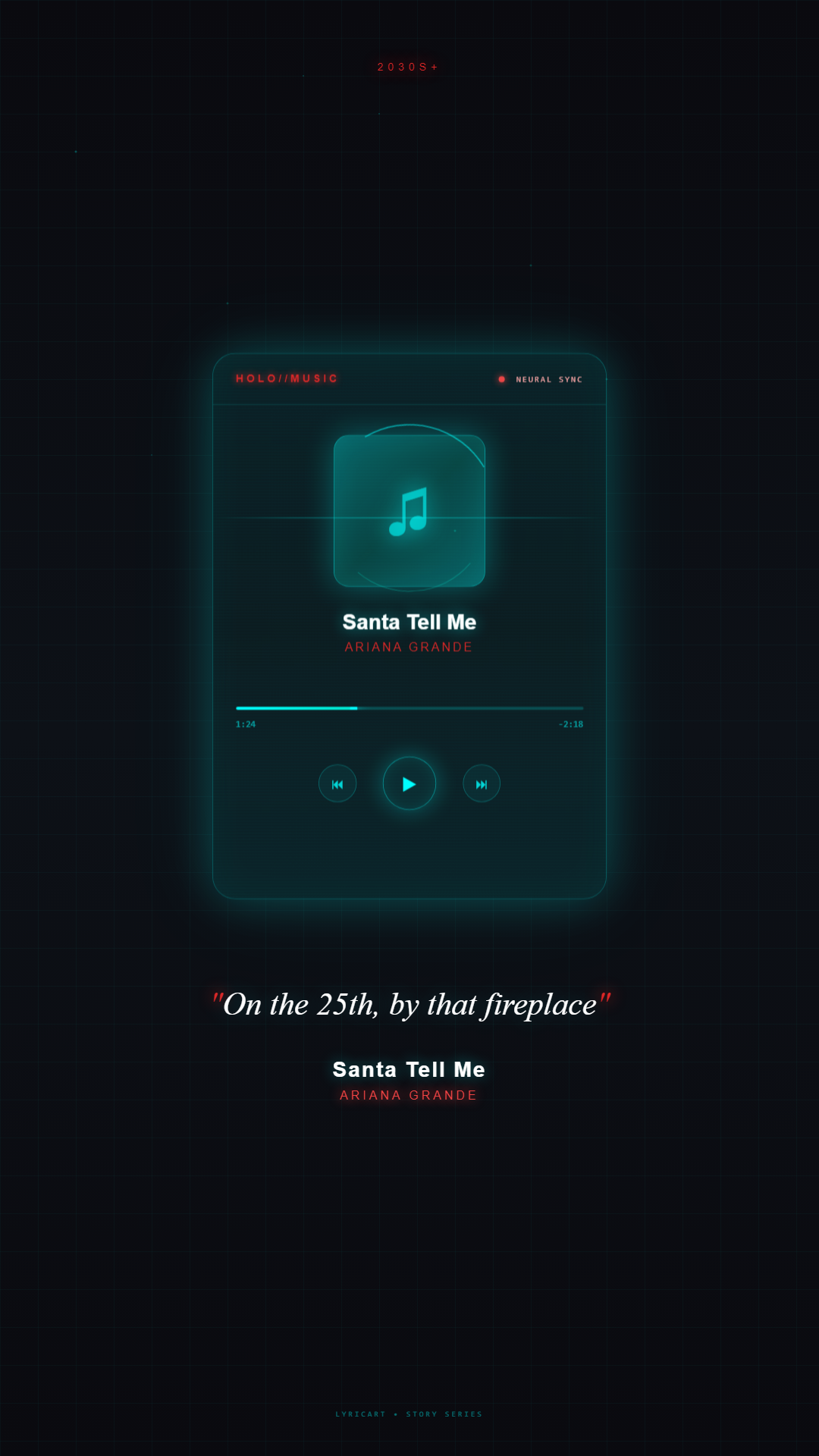 Santa Tell Me Ariana Grande Lyrics - Santa, tell me if you're really there - Holographic