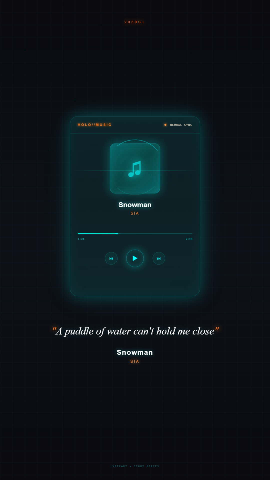 Snowman Sia Lyrics - Don't cry, snowman, not in front of me - Holographic