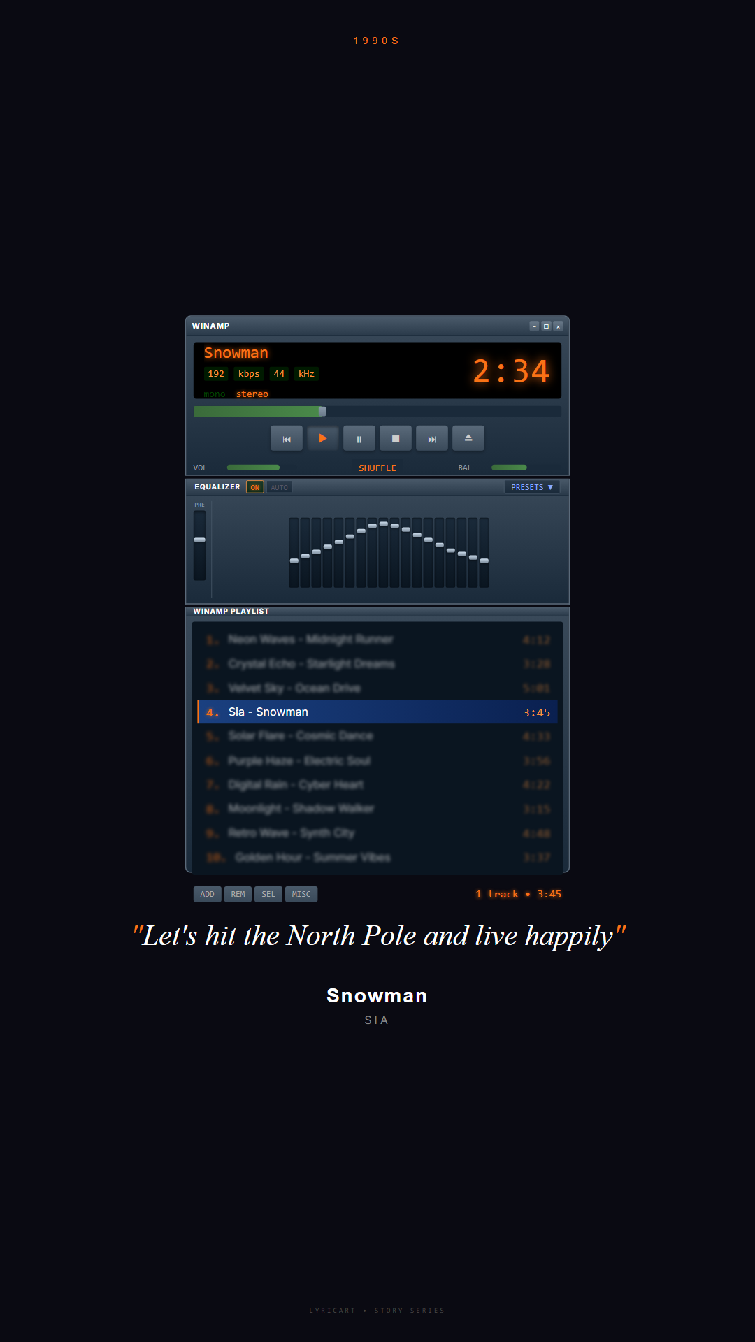 Snowman Sia Lyrics - Don't cry, snowman, not in front of me - Winamp