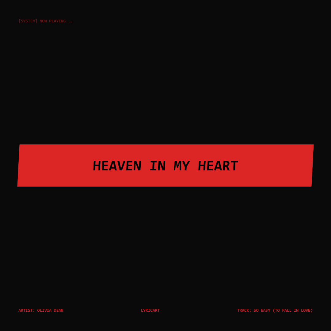 So Easy (To Fall In Love) Olivia Dean Lyrics - Heaven in my heart - Glitch Art