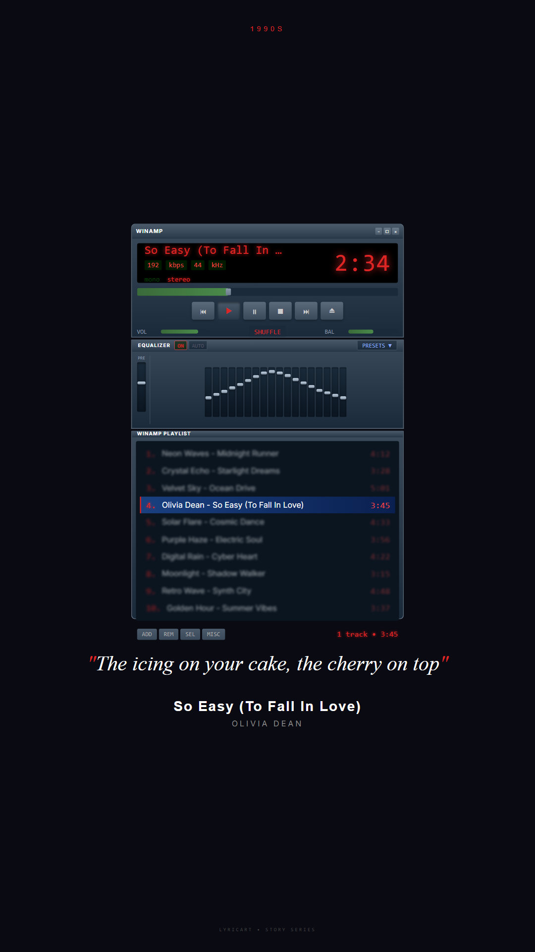 So Easy (To Fall In Love) Olivia Dean Lyrics - The icing on your cake, the cherry on top - Winamp