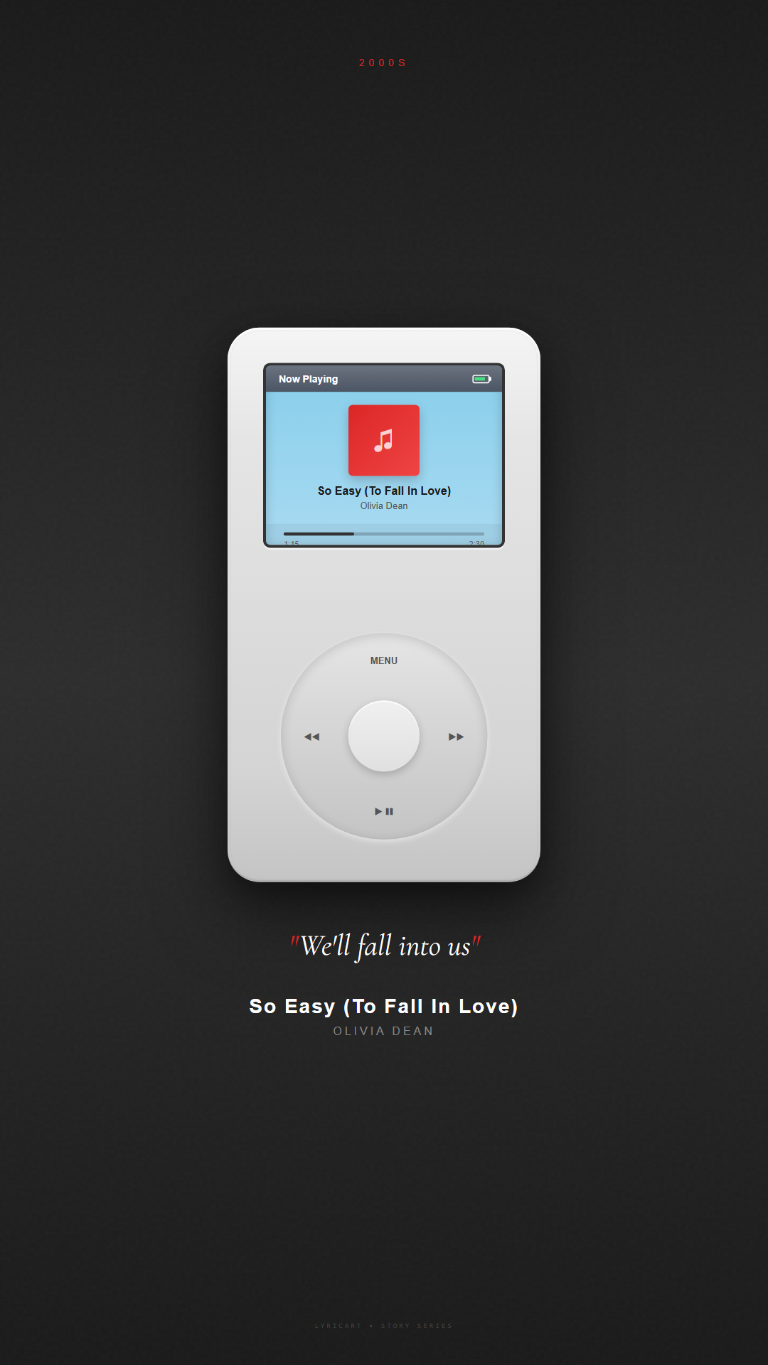 So Easy (To Fall In Love) Olivia Dean Lyrics - The icing on your cake, the cherry on top - iPod Classic