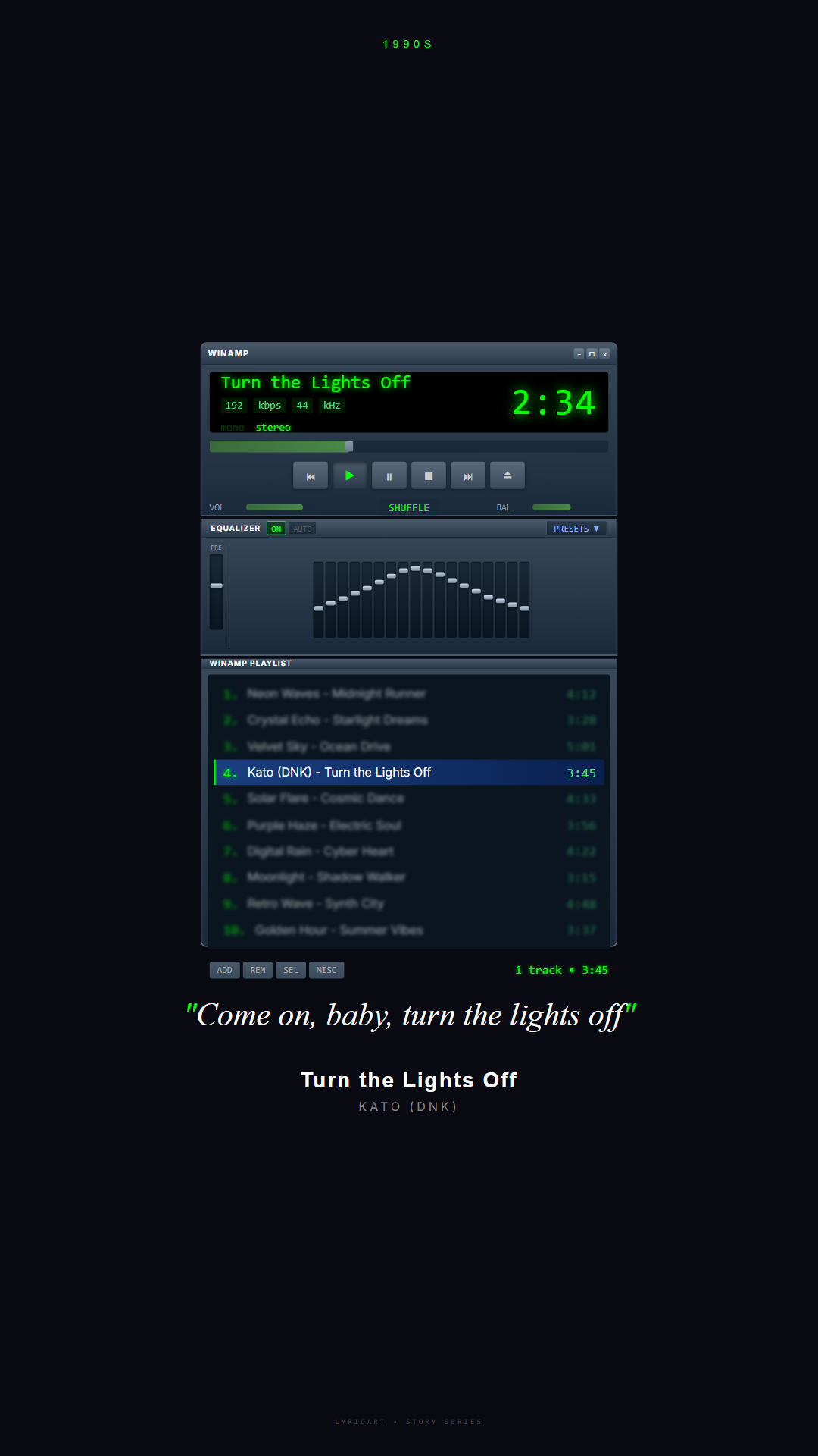 Turn the Lights Off Kato (DNK) Lyrics - Come on, baby, turn the lights off - Winamp