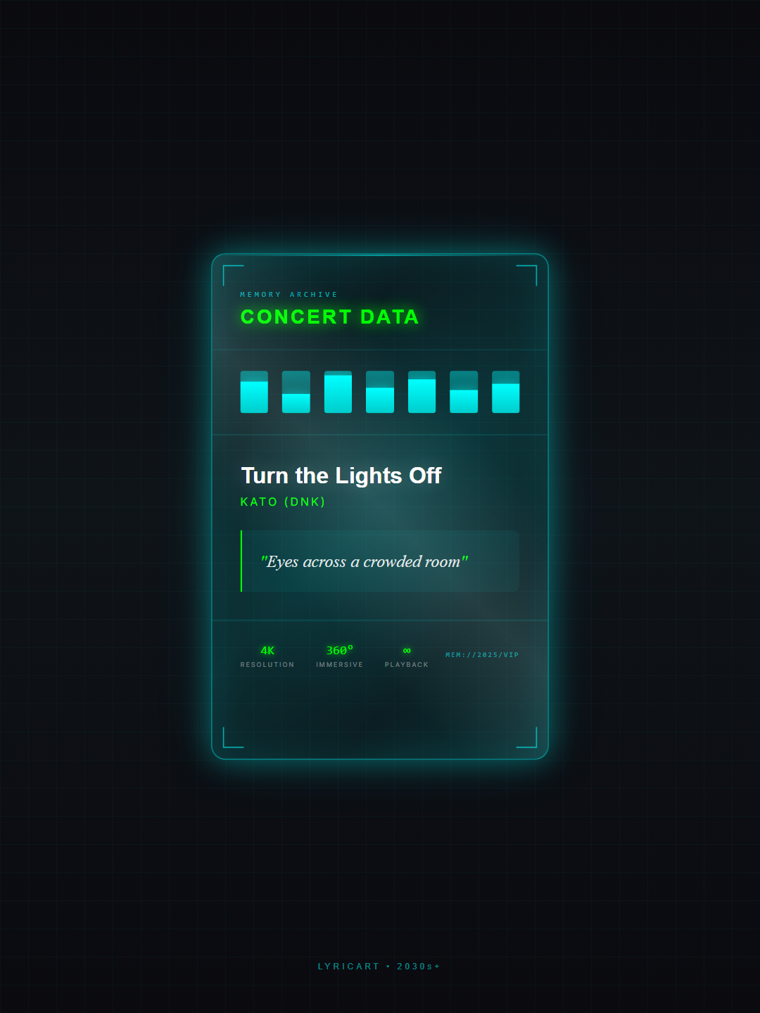 Turn the Lights Off Kato (DNK) Lyrics - Come on, baby, turn the lights off - Memory Crystal