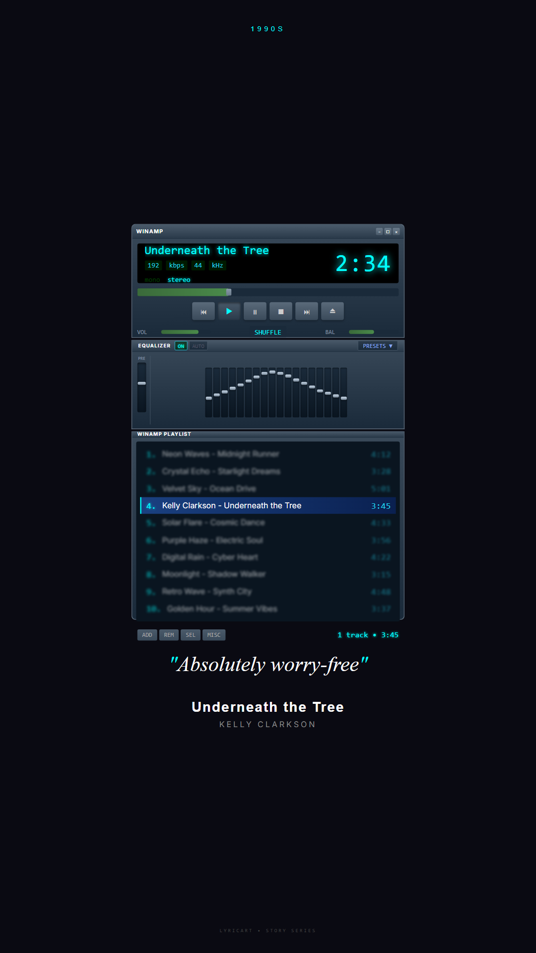 Underneath the Tree Kelly Clarkson Lyrics - You're here where you should be - Winamp