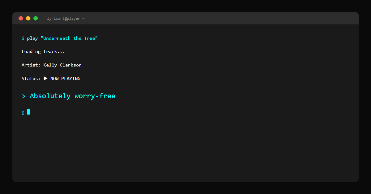 Underneath the Tree Kelly Clarkson Lyrics - You're here where you should be - Terminal