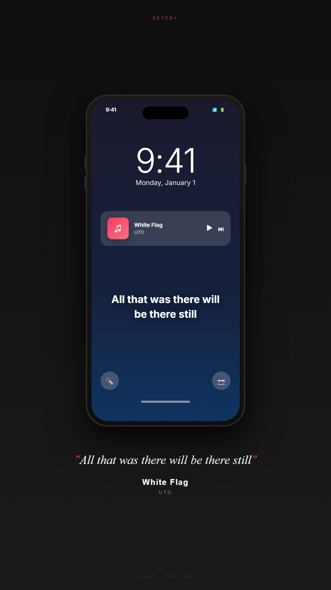 White Flag UTO Lyrics - If I didn't say it, I'd still have felt it - Lock Screen