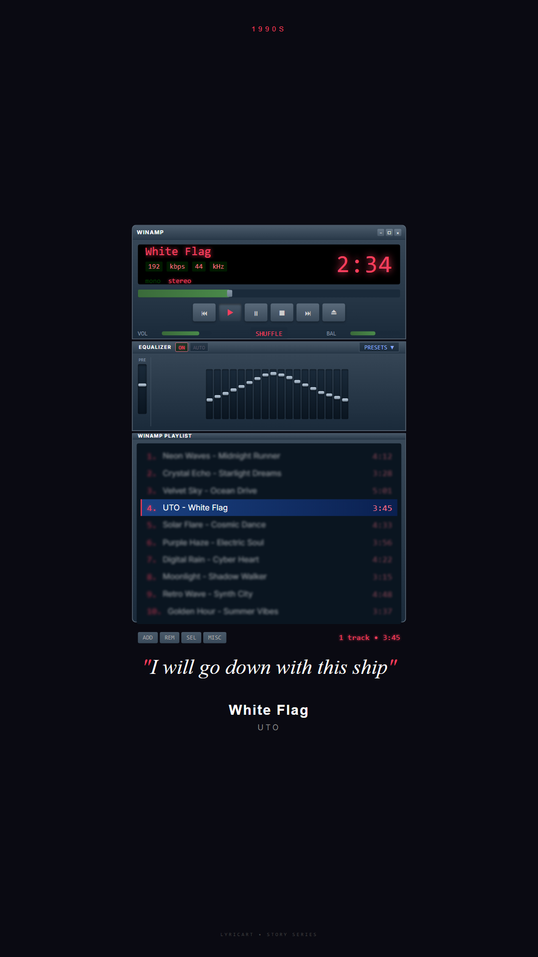 White Flag UTO Lyrics - If I didn't say it, I'd still have felt it - Winamp