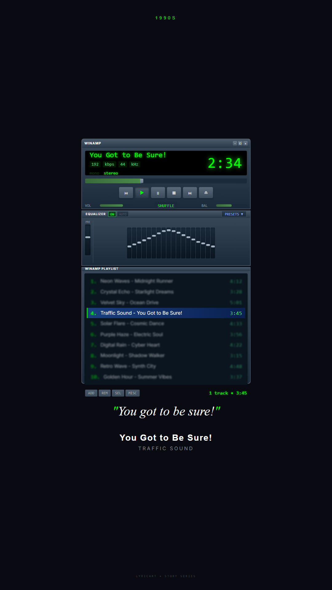 You Got to Be Sure! Traffic Sound Lyrics - I been tryin' so hard to make it on my own - Winamp