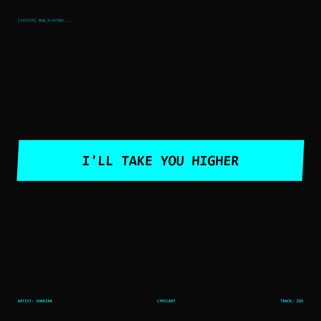 Zoo Shakira Lyrics - I'll take you higher - Glitch Art