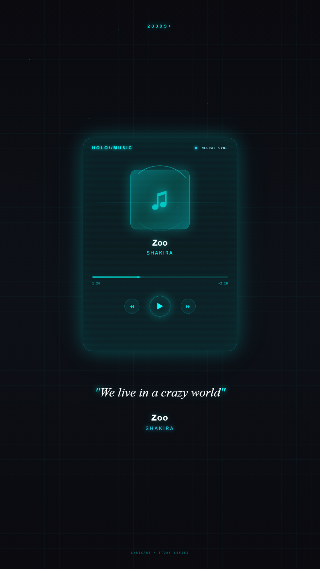 Zoo Shakira Lyrics - We're wild and we can't be tamed - Holographic